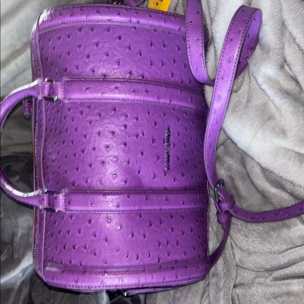 Sassy Jones Purple Crossbody Bag with Perforated Design